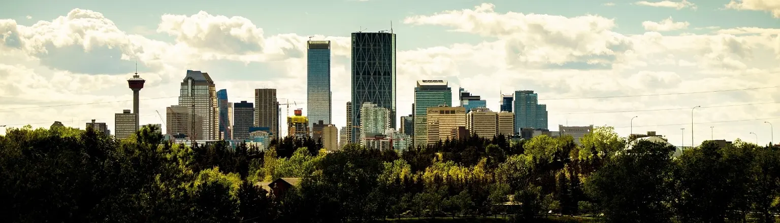 Calgary skyline with building and sky