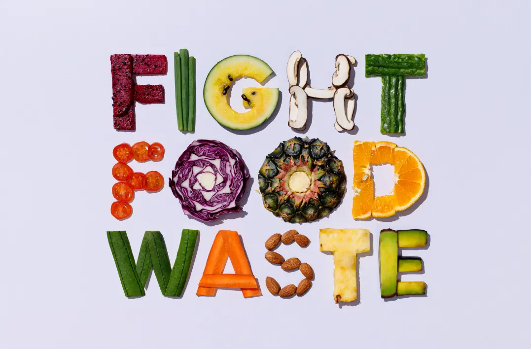 A poster in a bottle depot in Calgary with Fight, Food, Waste written on it